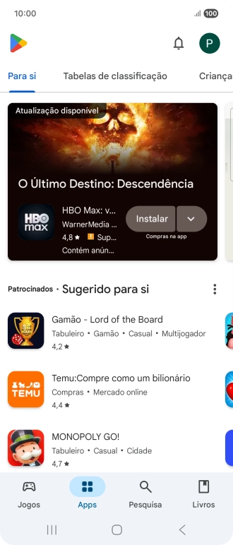 Prima o ícone de perfil.