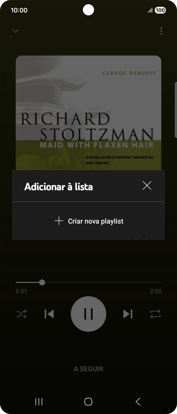 Prima Criar nova playlist.