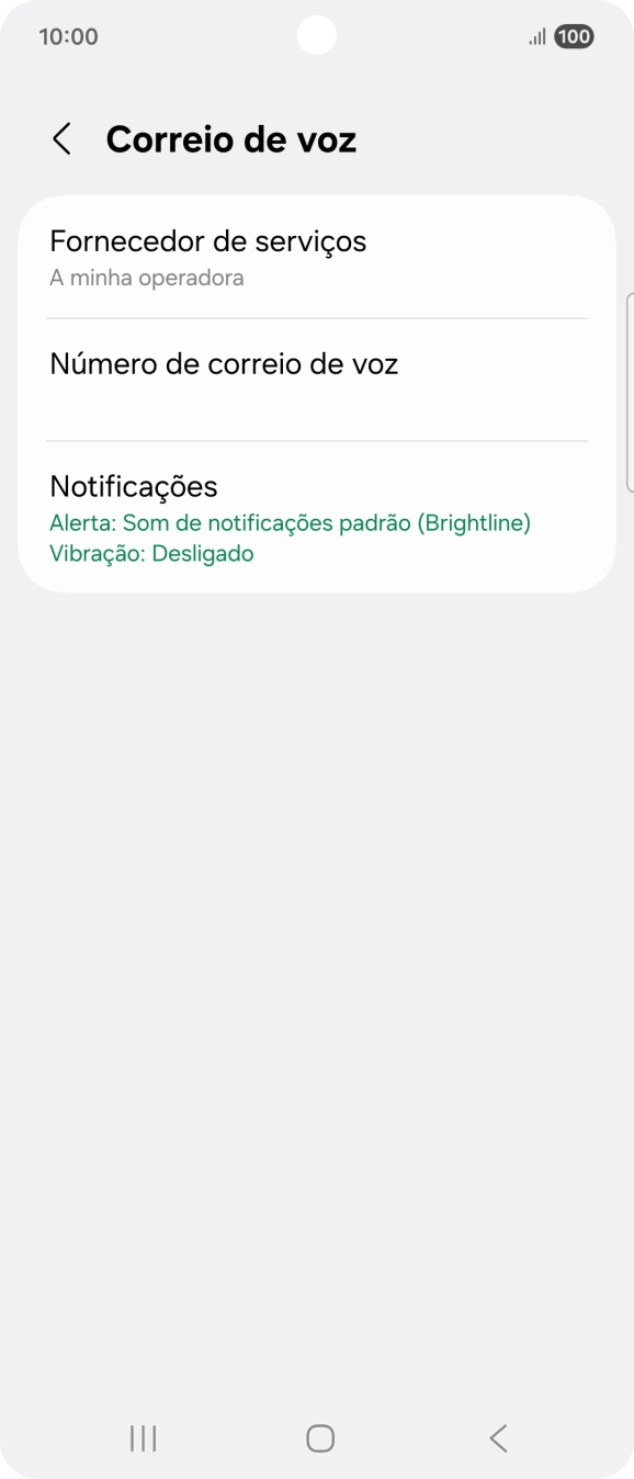 Prima Número de correio de voz.