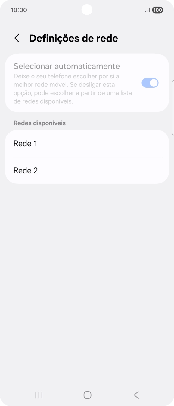 Prima a rede pretendida.