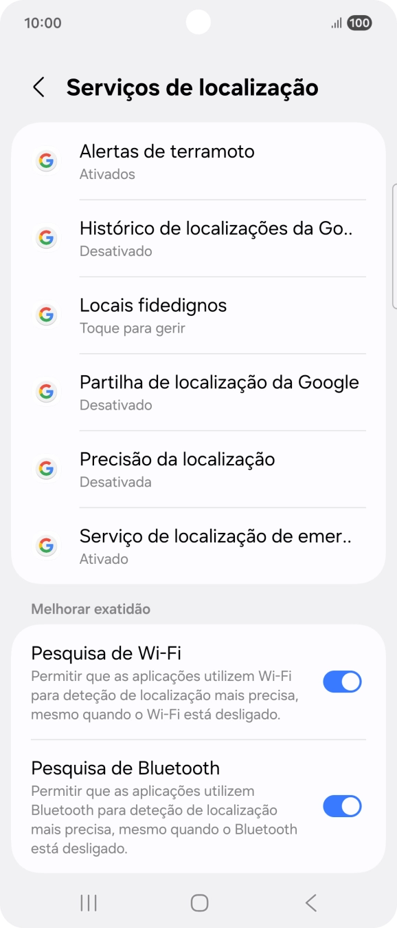 Prima Precisão da localização.