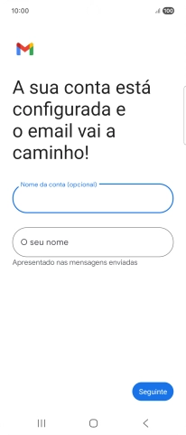 Prima O seu nome e introduza o nome do remetente pretendido.