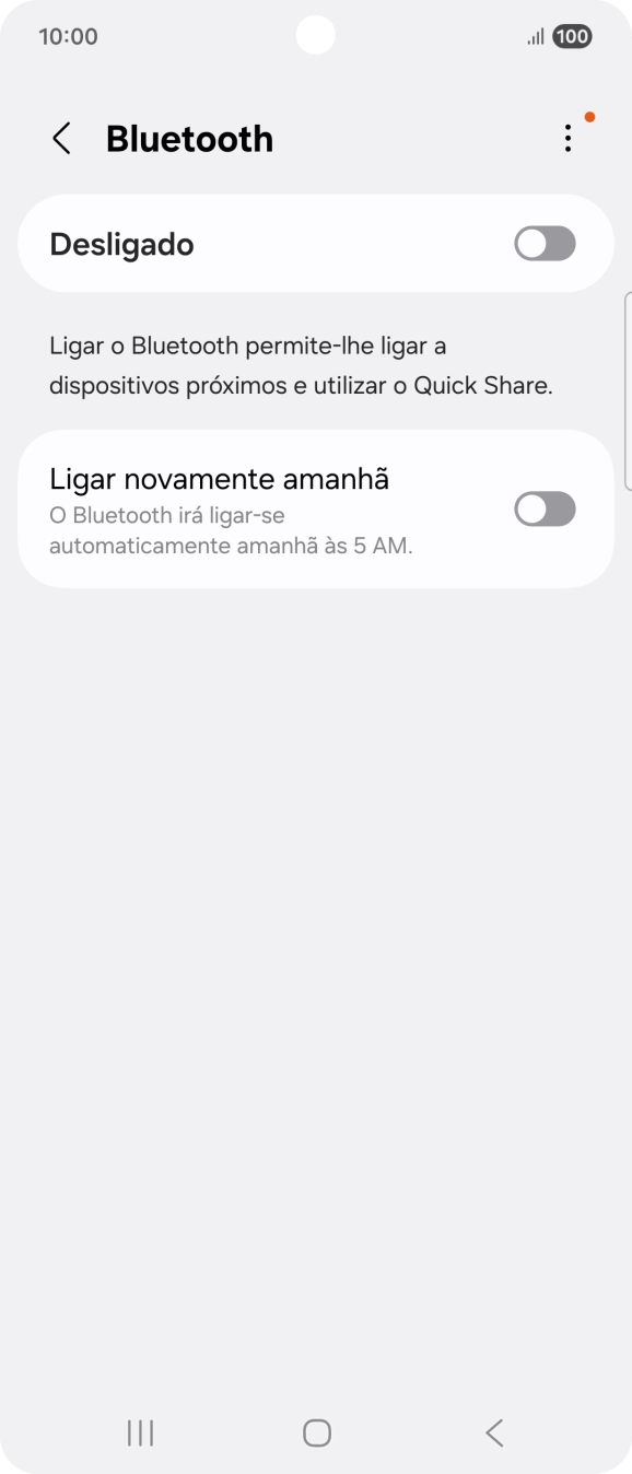 Prima o indicador para ativar a função.