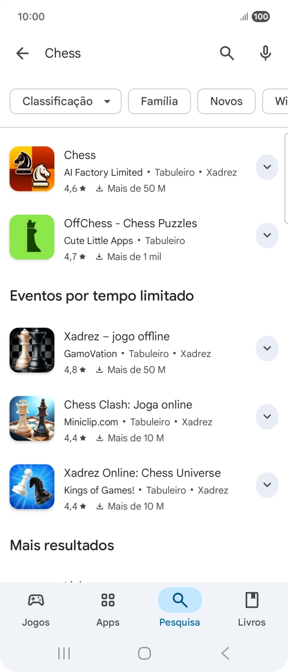 Prima a app pretendida.