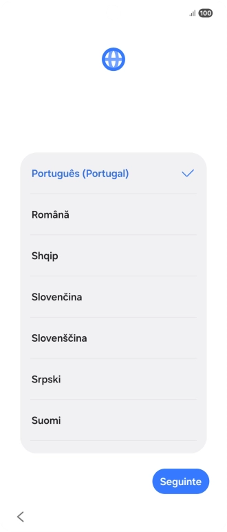 Prima o idioma pretendido.