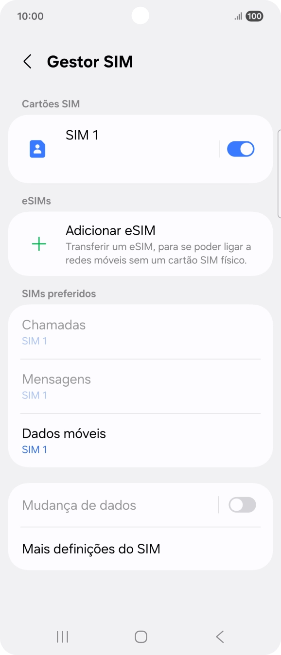 Prima Adicionar eSIM.
