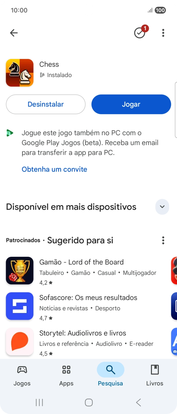 Prima a tecla de início para terminar e voltar ao ecrã inicial.