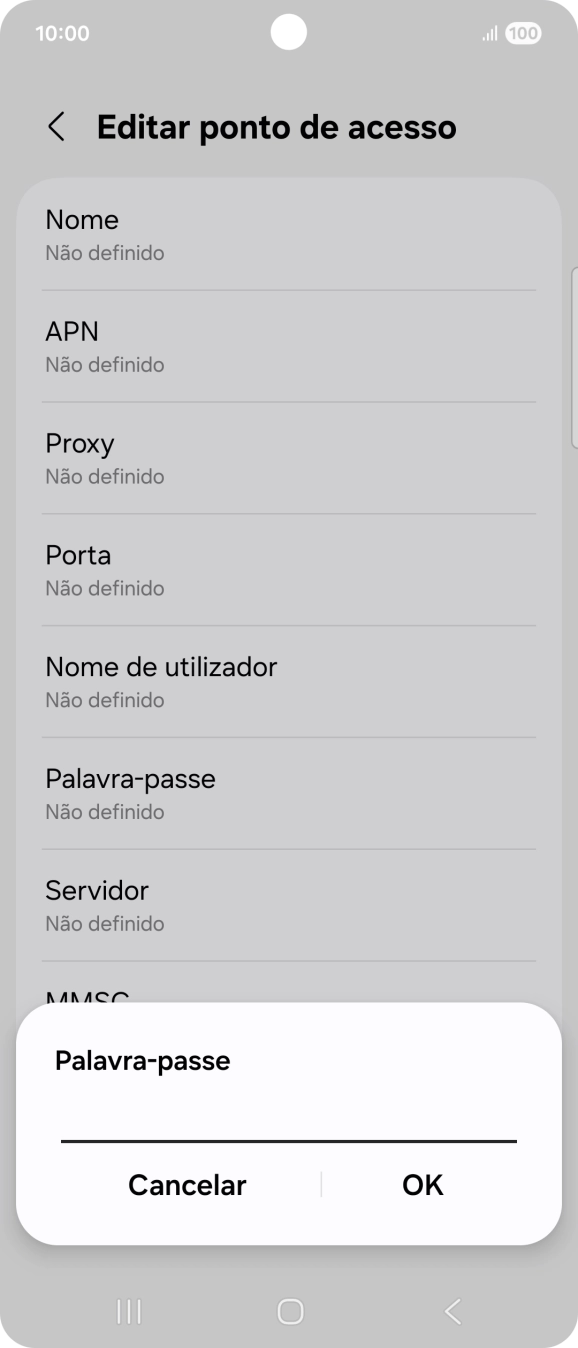 Introduza vodafone e prima OK.