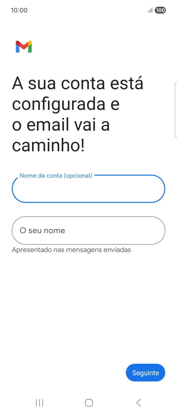 Prima O seu nome e introduza o nome do remetente pretendido.