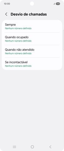 Prima o tipo de desvio pretendido.