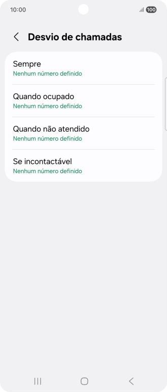 Prima o tipo de desvio pretendido.