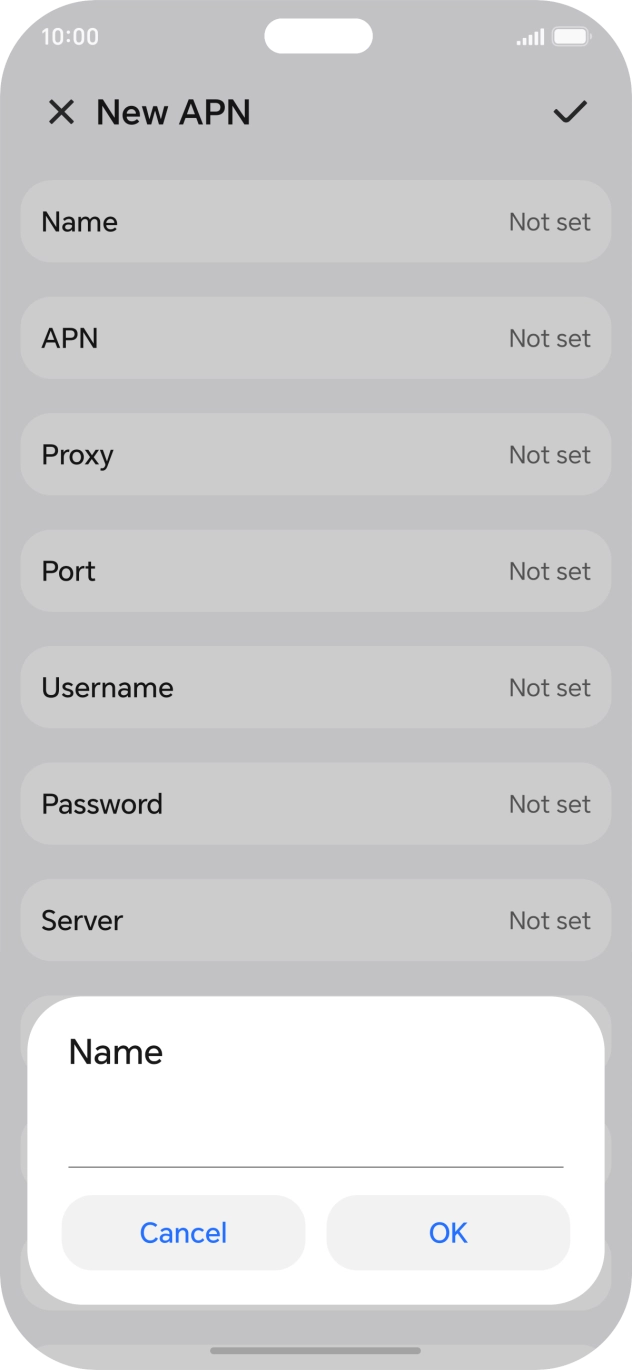 Key in O2 UK Internet and press OK. Key in O2 UK Internet and press OK.