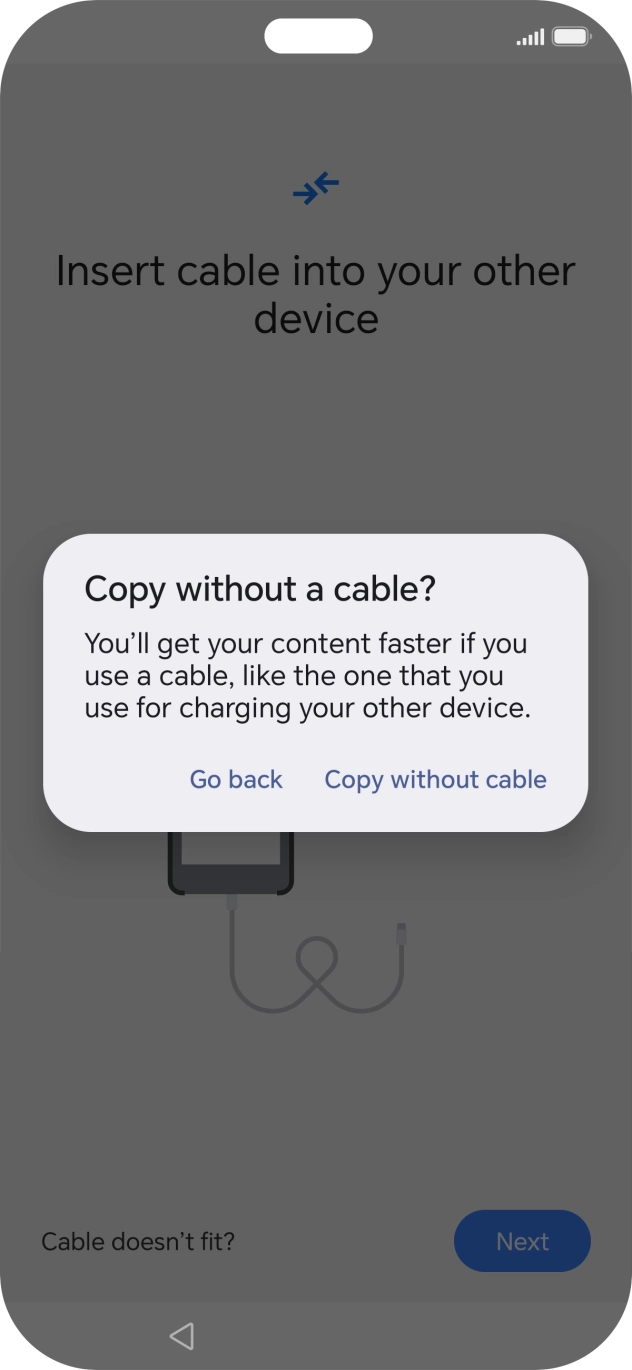 Press Copy without cable.