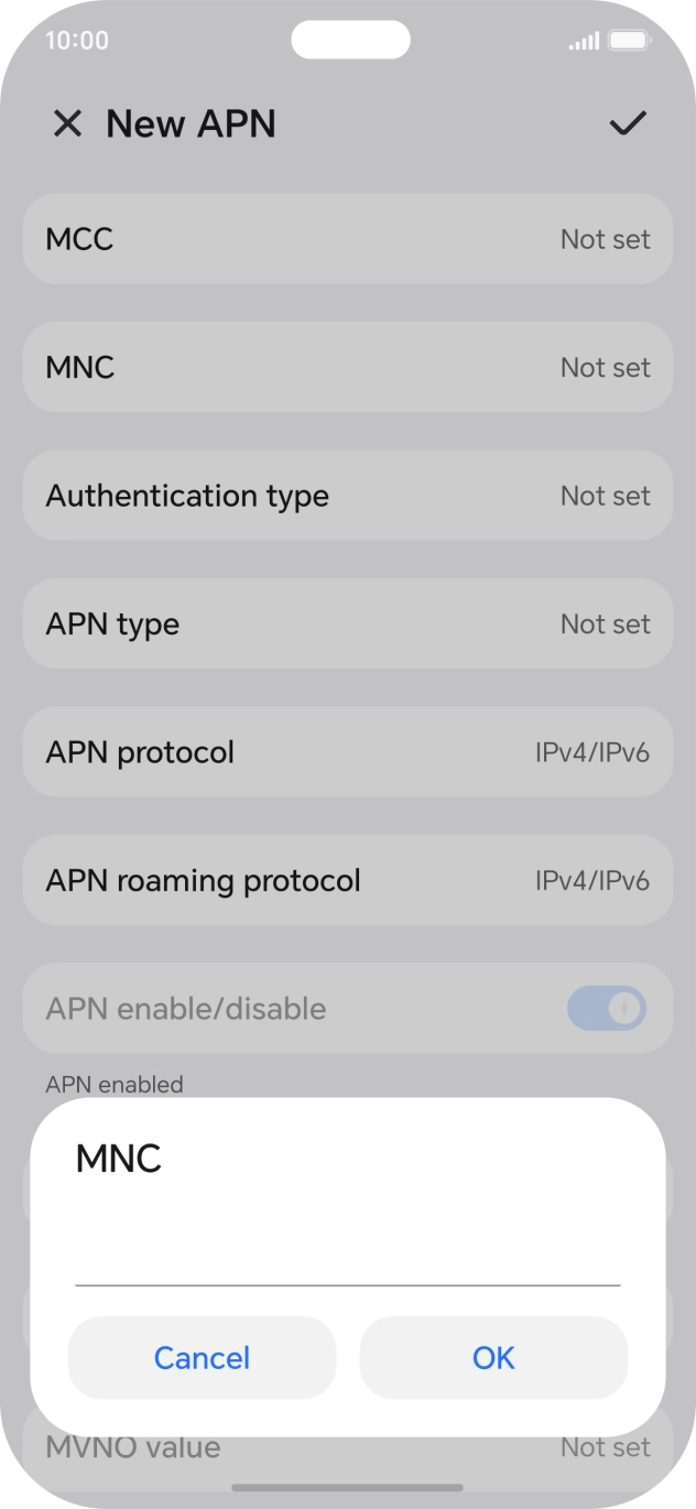 Key in 10 and press OK. Key in 10 and press OK.