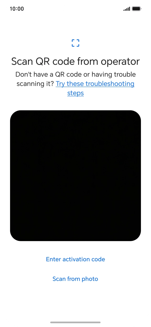 Place the QR code you've received inside the phone camera frame to scan the code.