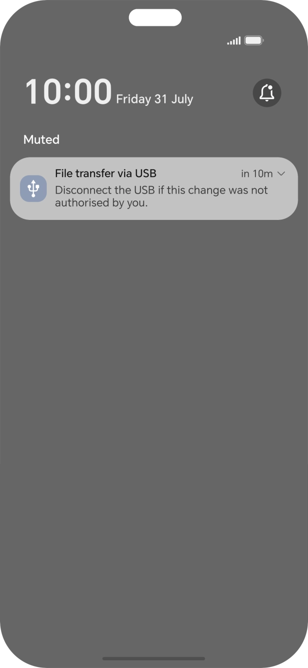 Press the USB icon.