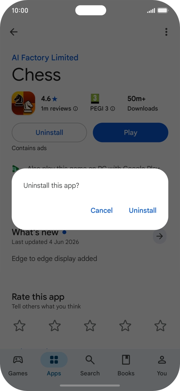 Press Uninstall.