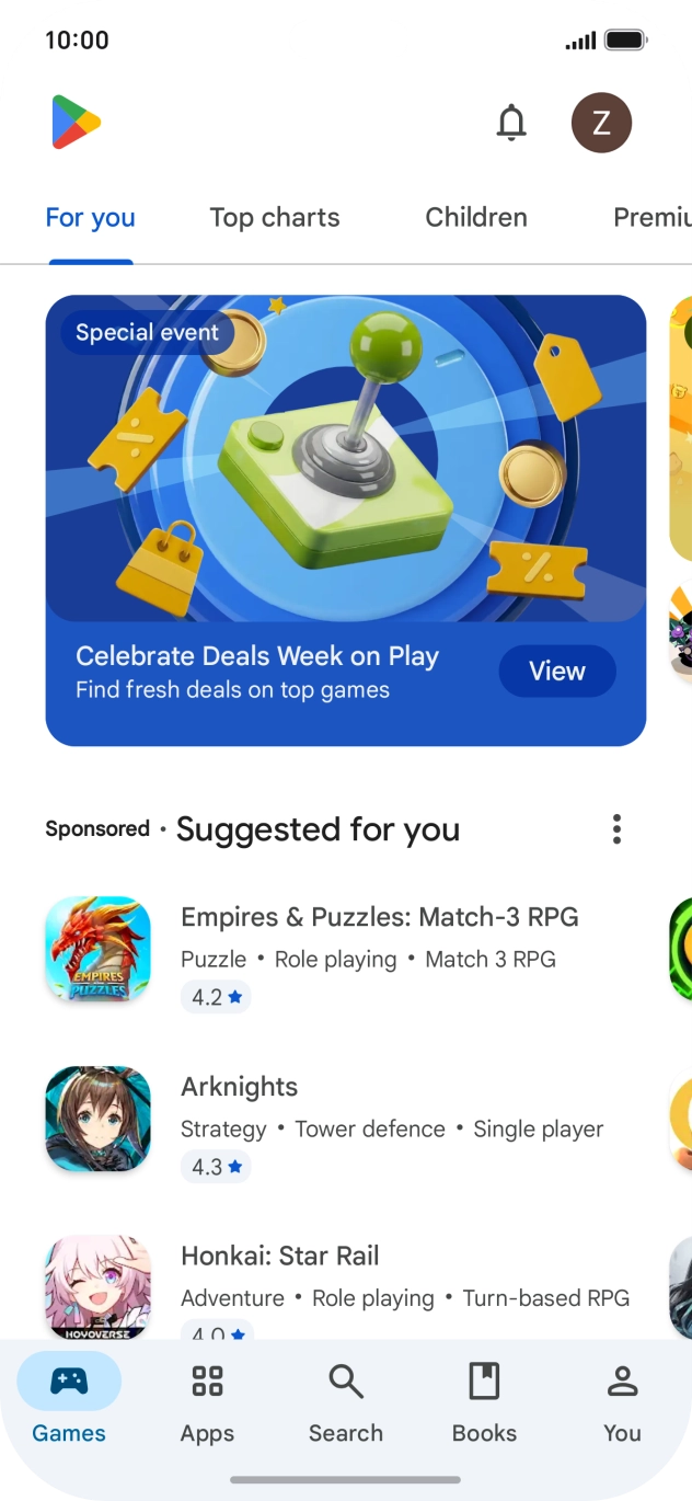 Press the profile icon.