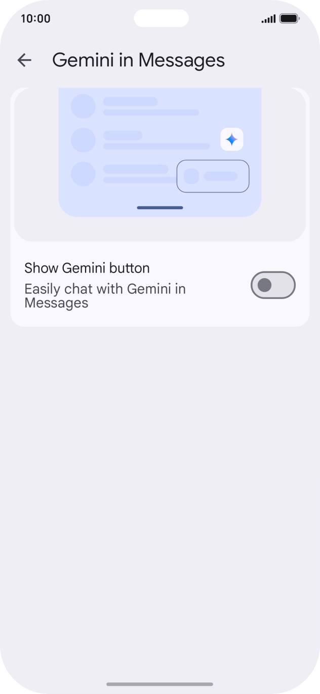 Press the indicator next to 'Show Gemini button' to turn on the function. Press the indicator next to 'Show Gemini button' to turn on the function.