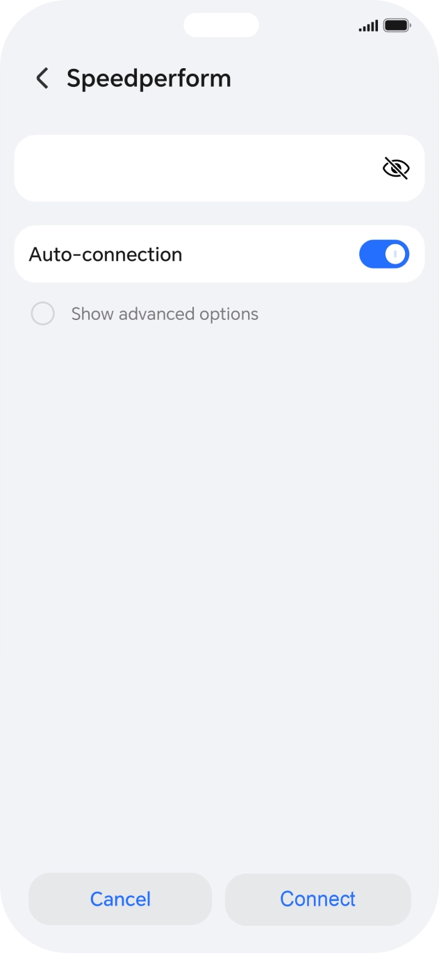 Key in the password for the WiFi network and press Connect.