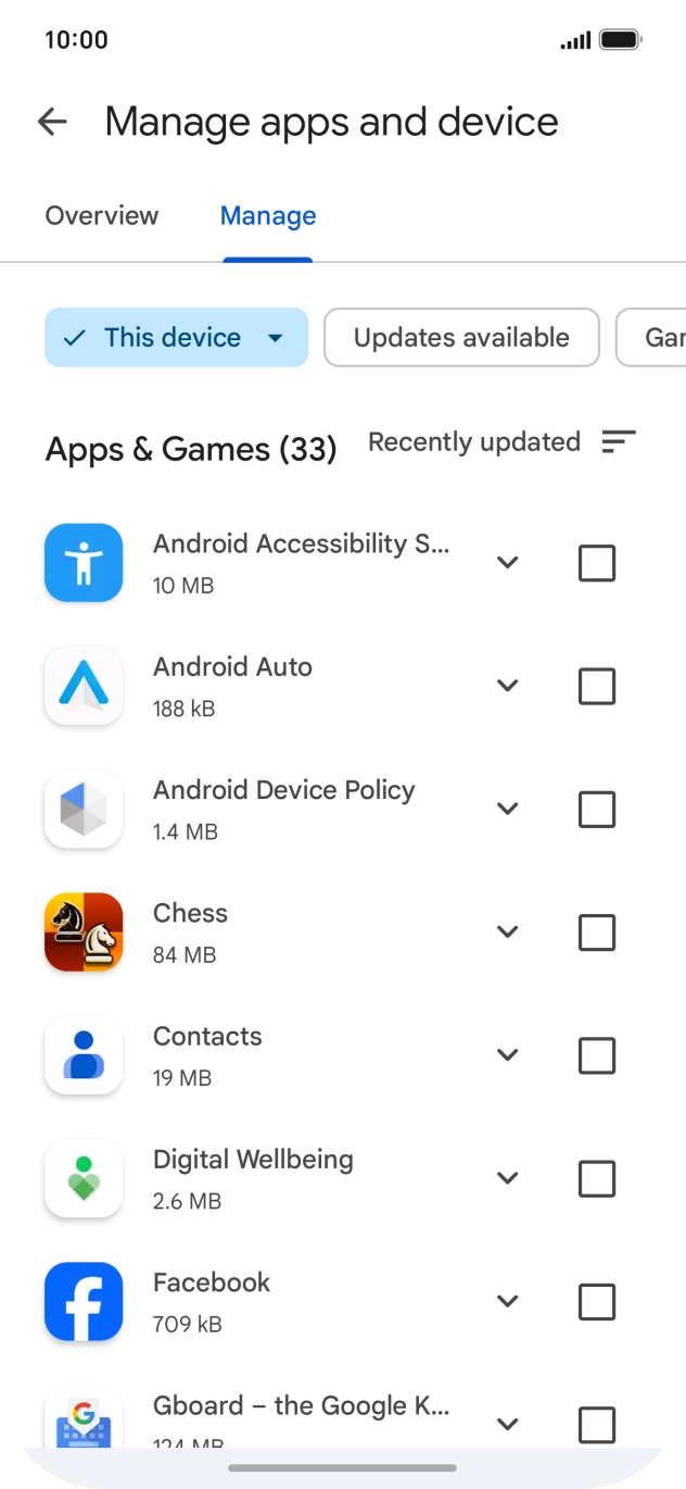 Press the required app.