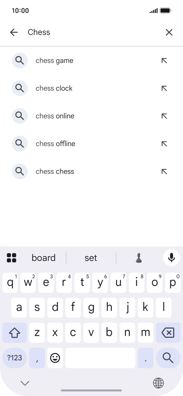 Key in the name or subject of the required app and press the search icon.