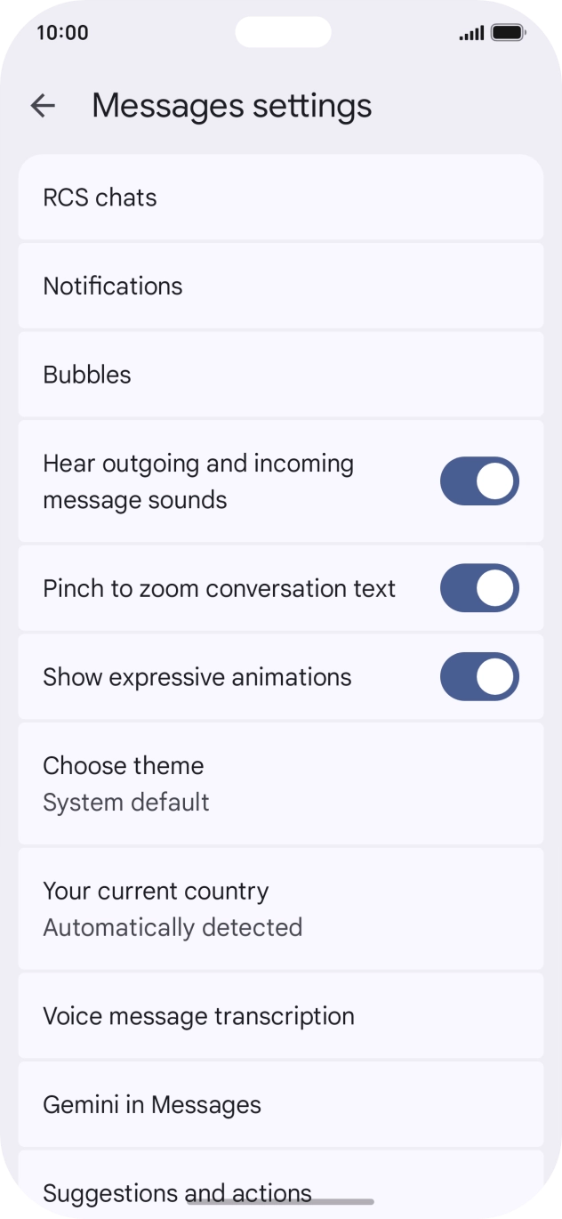 Press Gemini in Messages. Press Gemini in Messages.