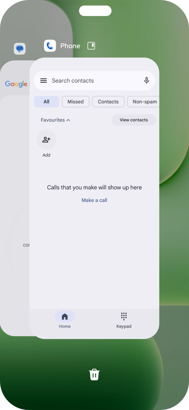 Press the split screen view icon above the required application. Press the split screen view icon above the required application.