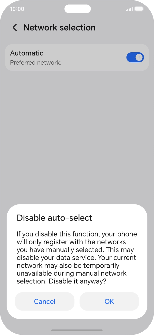 Press OK and your phone will search for networks. Press OK and your phone will search for networks.