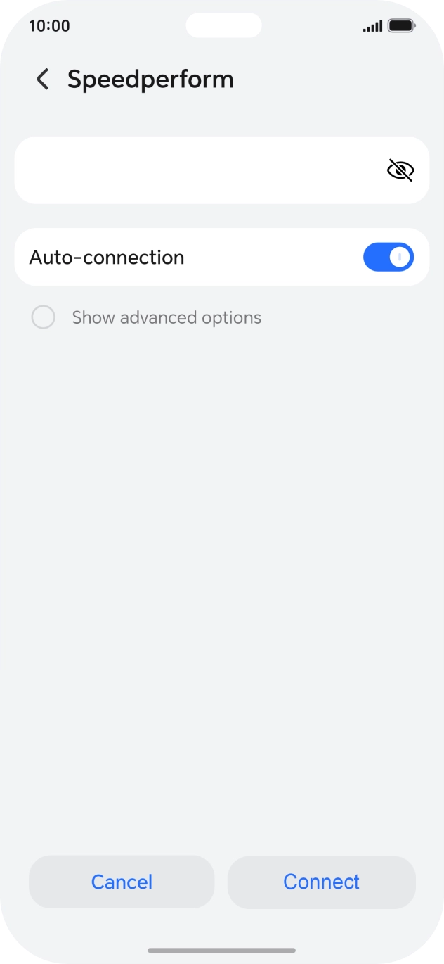 Key in the password for the WiFi network and press Connect.