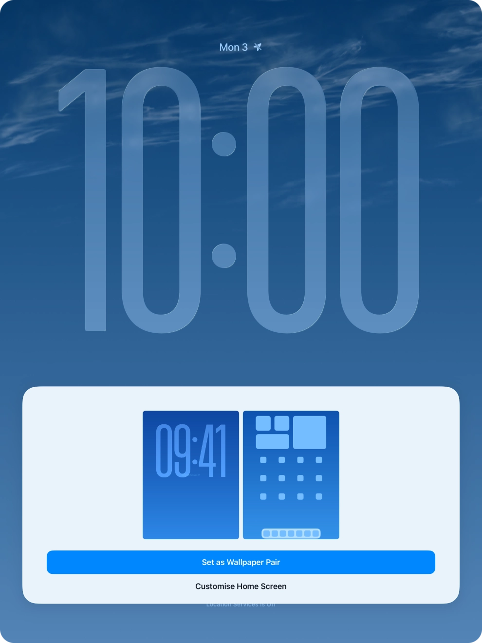 To use the same colour theme on the home screen, press Set as Wallpaper Pair.