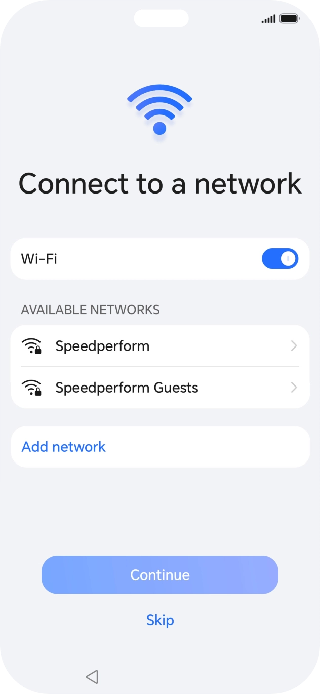 Press the required WiFi network.