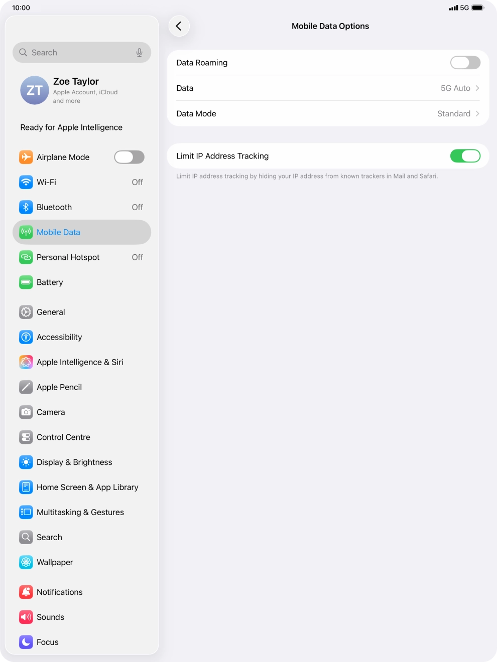 Press Data Mode.