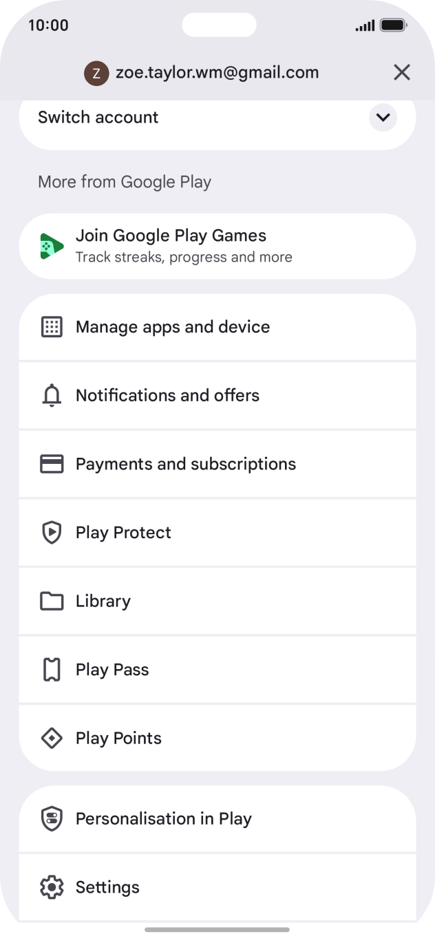 Press Manage apps and device.