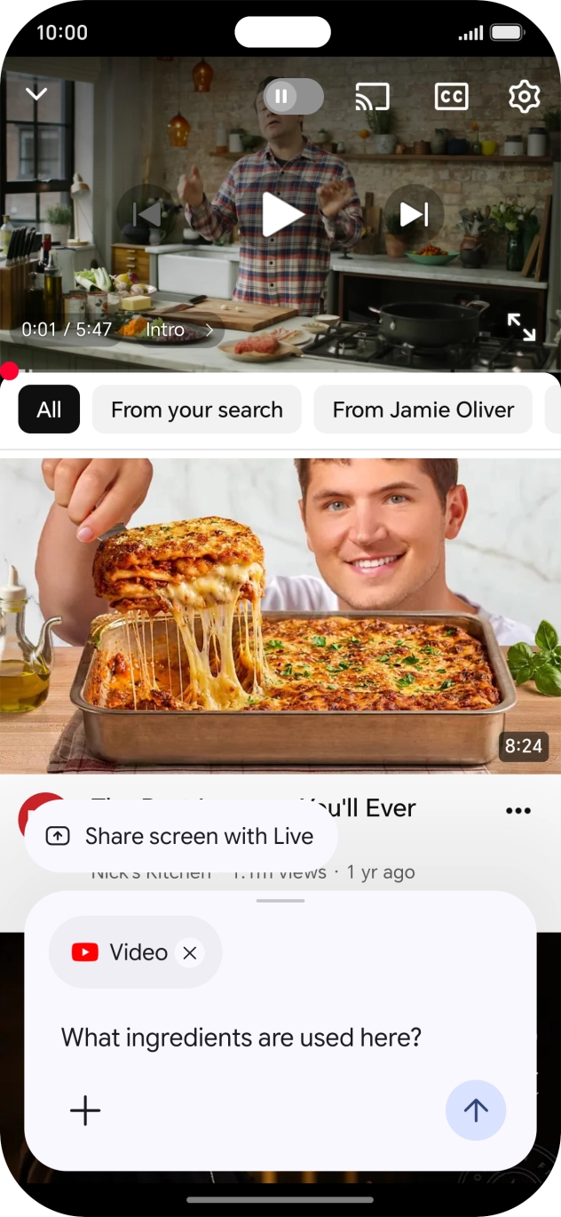 Follow the instructions on the screen to type or speak the required question for the video. Follow the instructions on the screen to type or speak the required question for the video.