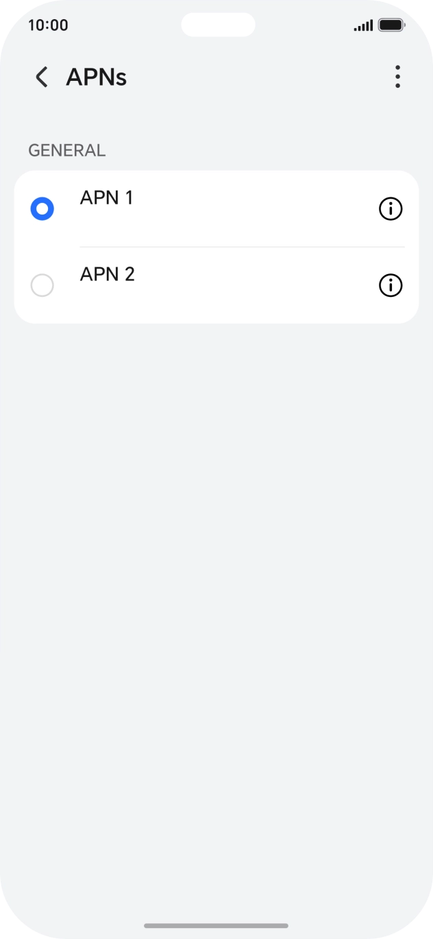 Press the field next to the data connection to activate it. Press the field next to the data connection to activate it.