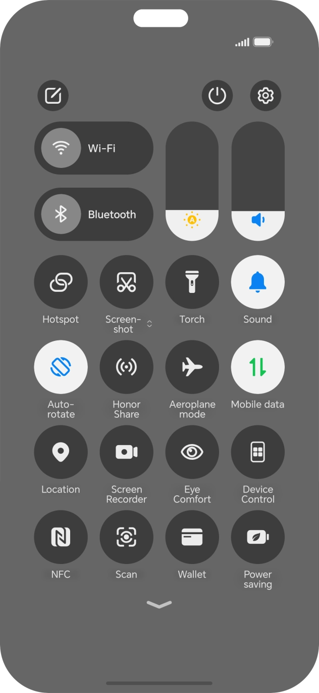 Press the settings icon. Press the settings icon.