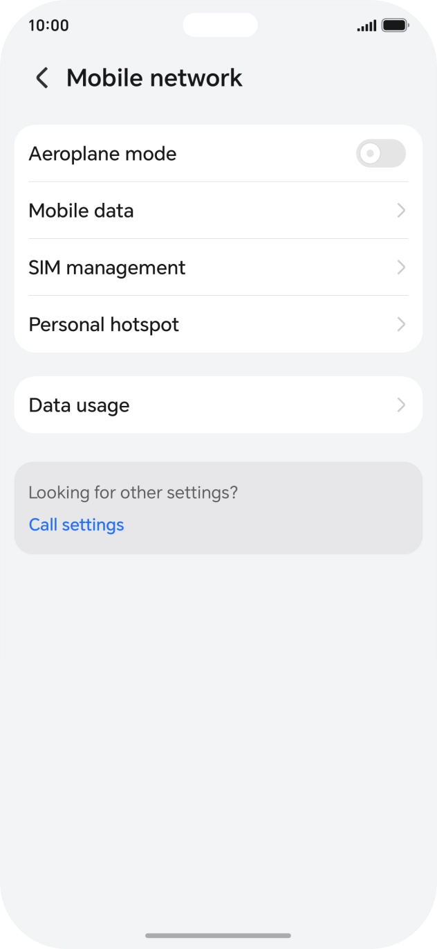 Press Mobile data. Press Mobile data.
