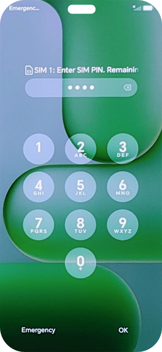 If you're asked to key in your SIM PIN, do so and press OK. The default SIM PIN is 0000.