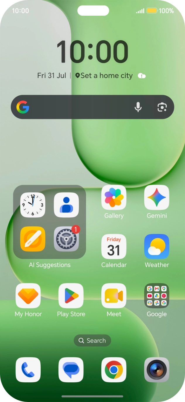 Slide your finger upwards starting from the bottom of the screen to return to the home screen.