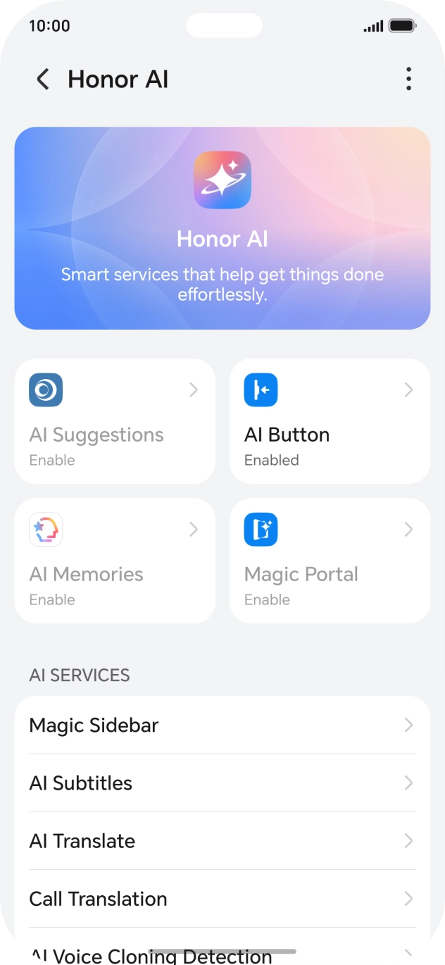 More examples of Honor AI usage are now displayed.
