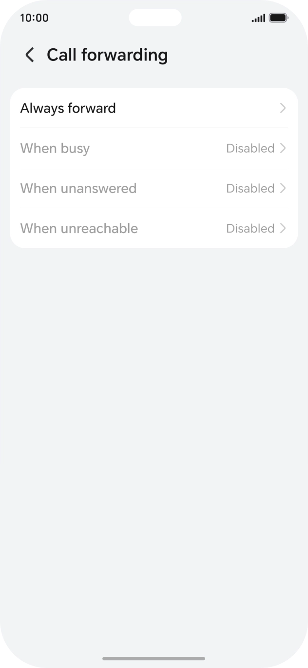 Press the required divert type.