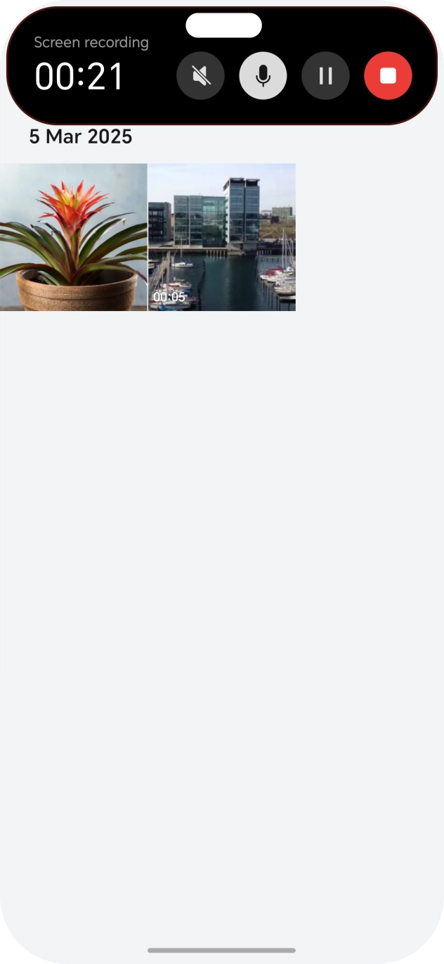 Press the stop icon to stop the recording.
