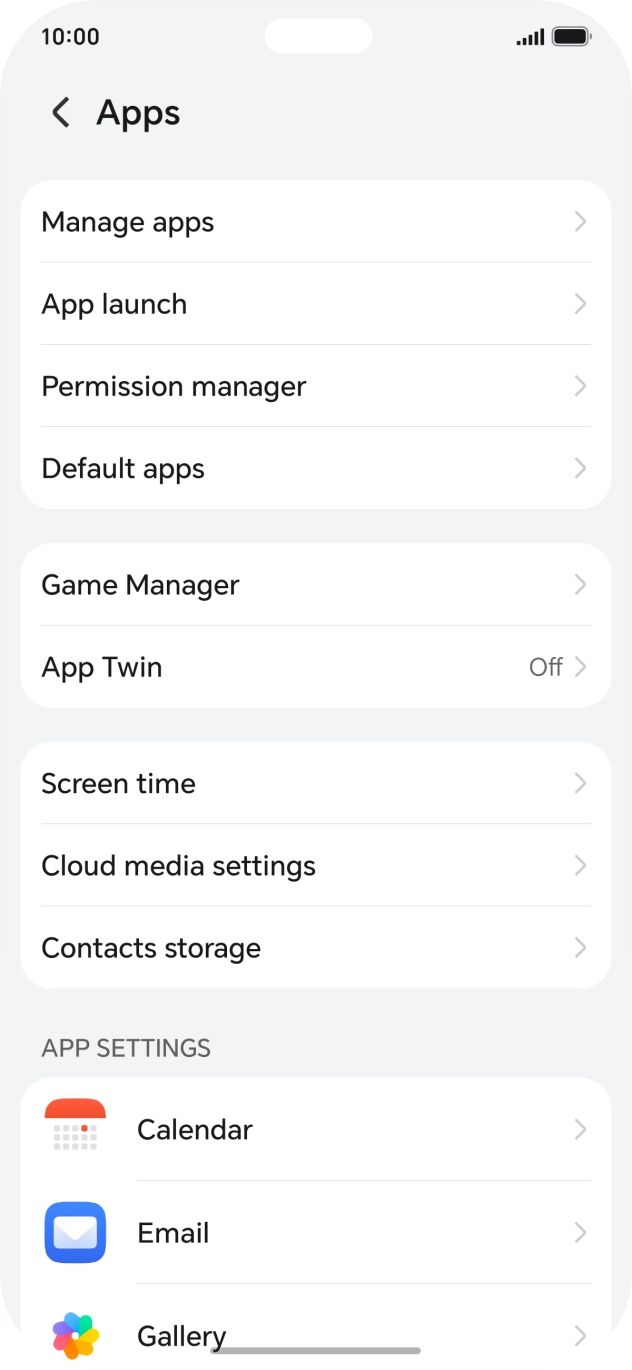 Press Manage apps.
