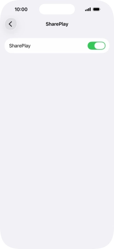 Press the indicator next to 'SharePlay' to turn the function on or off.