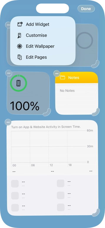 Press Add Widget. Press Add Widget.