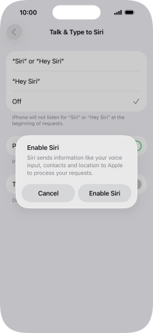 Press Enable Siri.