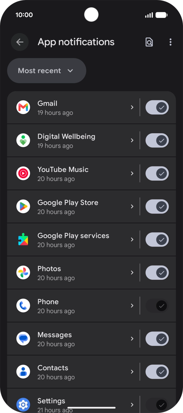 Press the drop down list.