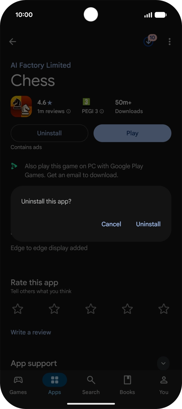 Press Uninstall.