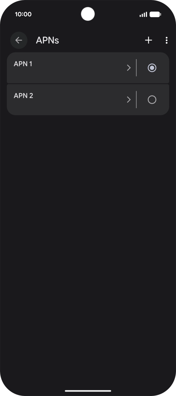 Press the field next to the data connection to activate it.